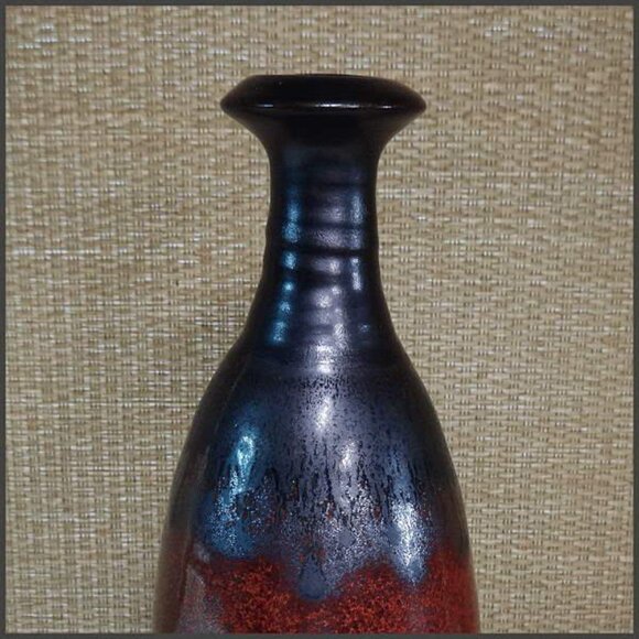 North Carolina Barking Spider Pottery Raku Weed Pot Signed - Picture 4 of 6